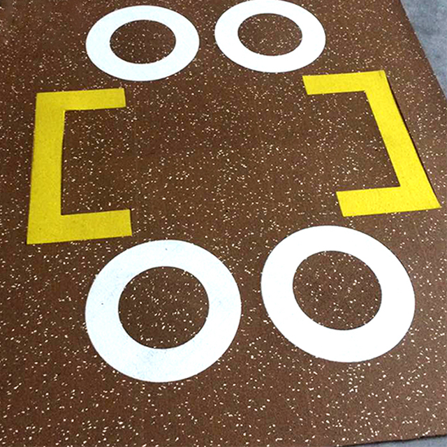 Anti-shock rubber tile mat floor for dumbbell barbell